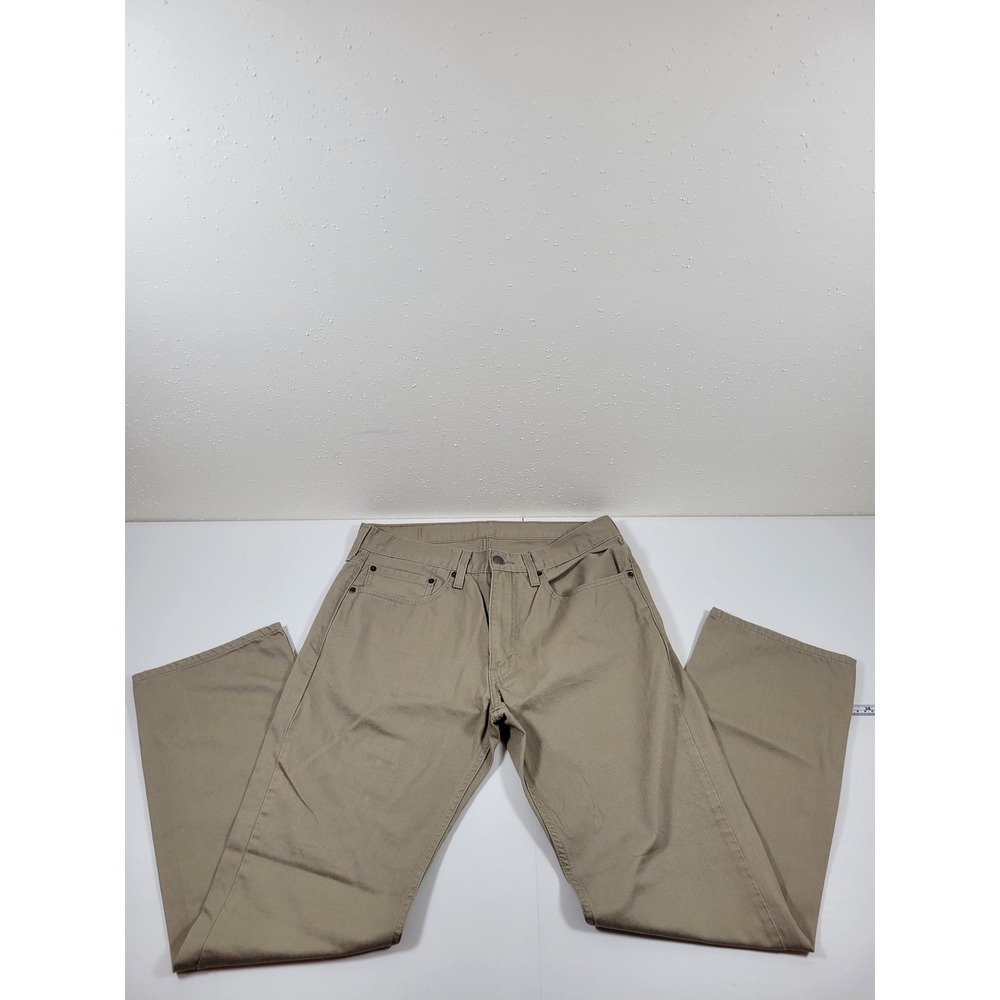 Levi's 559 Relaxed Straight Jeans Mens 34x32 Tan Khaki Excellent 00559-0497